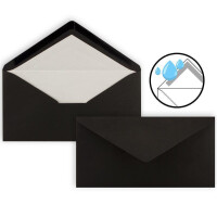 200x Trauerbrief A4 mit Umschlag Din Lang 22 x 11 cm - schwarzer Trauerrand - zeitloses schlichtes Design - Premium Qulität für Traueranzeigen - Trauerdanksagung - Trauerpost
