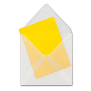 quadratischer Umschlag - transparent - spitze Klappe -...