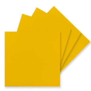 50 Einzel-Karten Quadratisch - 15 x 15 cm in Honiggelb (Gelb) - 240 g/m² - blanko Bastel-Karten, Postkarten, Bastelkarton in Ton-Papier Qualität
