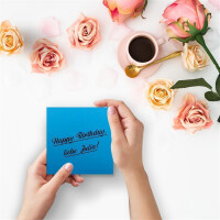 100 Einzel-Karten Quadratisch - 15 x 15 cm in Azurblau (Blau