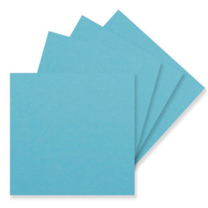 50 Einzel-Karten Quadratisch - 15 x 15 cm in Türkis (Blau) - 240 g/m² - blanko Bastel-Karten, Postkarten, Bastelkarton in Ton-Papier Qualität