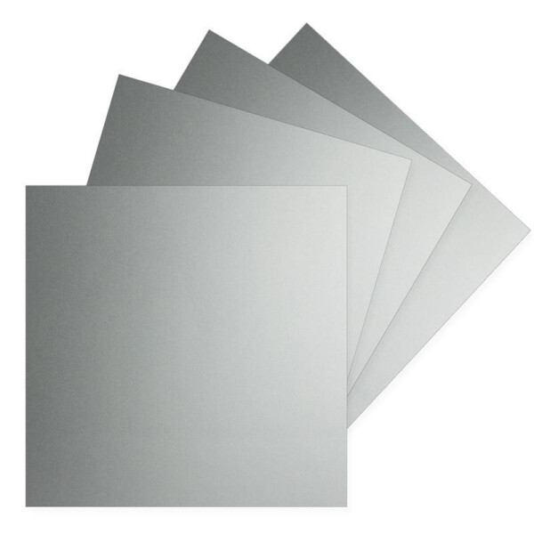 100 Einzel-Karten Quadratisch - 15 x 15 cm in Silber Metallic - 240 g/m² - blanko Bastel-Karten, Postkarten, Bastelkarton in Ton-Papier Qualität