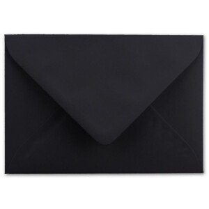 50x Brief-Umschläge in Schwarz - 80 g/m² - Kuverts in DIN B6 Format 12,5 x 17,6 cm - Nassklebung ohne Fenster