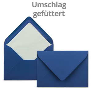 25 Sets - großes Kartenpaket, Nachtblau (Blau), matt, mit 25 Faltkarten, passenden weißen Einlegeblättern & 25 gefütterten Umschlägen - DIN B6, 12 x 17 cm - 120 x 170 mm