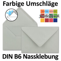 50x DIN B6 Faltkarten-Set - Hellgrau (Grau) - 11,5 x 17 cm - Doppelkarten mit Umschlägen, Einlegepapier und Cellophanbeutel zum Basteln und Verkaufen