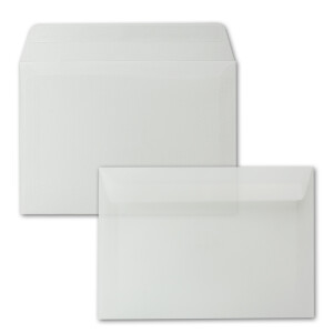 25x Briefumschläge DIN C5 - 162 x 229 mm - transparent-Weiß - Haftklebung - Premium Qualität - 92 g/m² - 16,2 x 22,9 cm - durchsichtige Kuverts - GUSTAV NEUSER