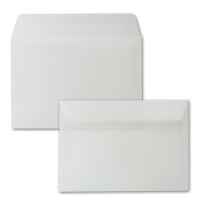 250x Briefumschläge DIN C5 - 162 x 229 mm - transparent-Weiß - Haftklebung - Premium Qualität - 92 g/m² - 16,2 x 22,9 cm - durchsichtige Kuverts - GUSTAV NEUSER