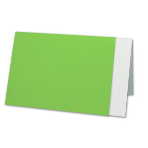 100 Sets - großes Kartenpaket mit 100 Faltkarten, passenden Einlegeblättern in creme & 100 gefütterten Umschlägen (gerippt) DIN B6 - 12 x 17 cm - 120 x 170 mm in Hell-Grün