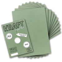 75x Kraftpapier grün Bastel- Bogen A6 - 105 x 148mm - Bastelpapier, Tonpapier, Buntpapier, Fotokarton, Postkarten aus Natur-Karton - 225 g/m²