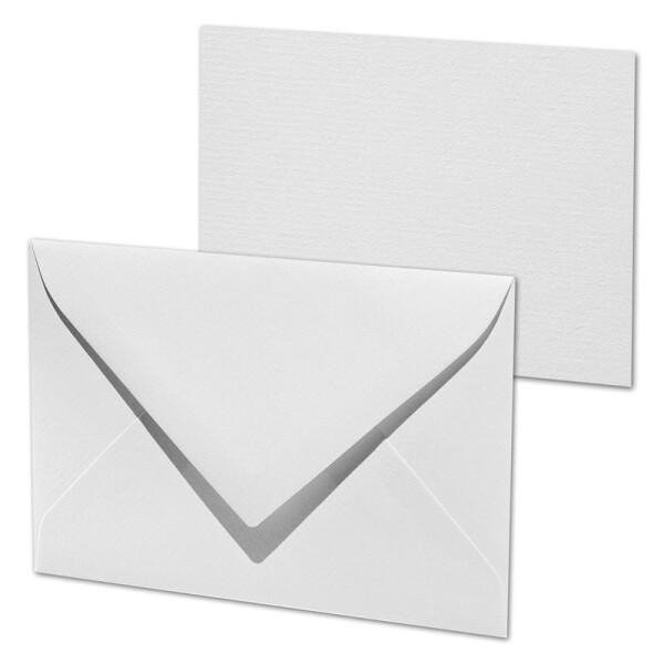 300x ARTOZ A7 Karten-Set - Mini Kärtchen mit Umschlägen - 6,6 x 10,3 cm - Blütenweiß (Weiß) - Geschenkanhänger, Präsente, Gutscheine - Serie 1001