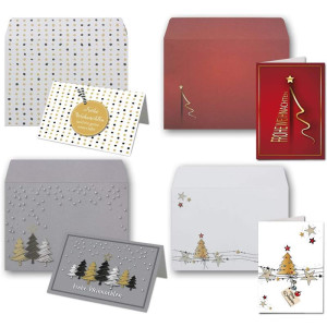 Weihnachtskarten mit passenden Briefumschl&auml;gen -...