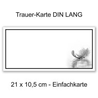 25x Beileidskarten ohne Text - Würdevolles Motiv schwar