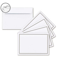 25 Trauerumschläge DIN Lang – 11x22 Cm, Weiß Mit Schwarzem Rand, Feuchtklebend (100 G/m²)