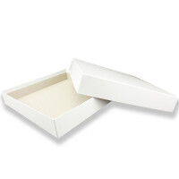 1 Geschenkschachtel Quadratisch - Weiss mit Deckel - Innen-Maße: 24x24x4 cm - Geschenkbox,Aufbewahrungsbox,Fotobox,Archivschachtel,Dokumentenbox