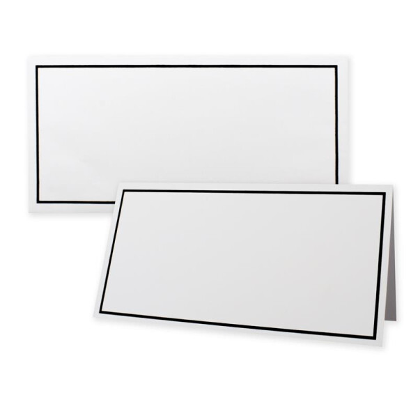 15x Trauerkarten Set mit Umschlägen DIN LANG - Mit schwarzem Trauerrahmen - Danksagungskarten Trauer Ohne Fenster - würdevolle Doppelkarten
