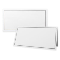 15x Trauerkarten Set mit Umschlägen DIN LANG - Mit grauem Trauerrahmen - Danksagungskarten Trauer Ohne Fenster - würdevolle Doppelkarten