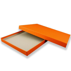 5x DIN A4 - Hochwertige Geschenk- und Aufbewahrungsbox - 30,2 x 21,3 x 2,1 cm - Orange - stabiler 650 g/m² Karton