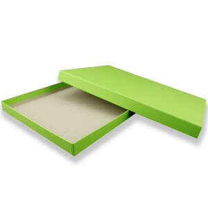 2x DIN A4 - Hochwertige Geschenk- und Aufbewahrungsbox - 30,2 x 21,3 x 2,1 cm - Hellgrün - stabiler 650 g/m² Karton