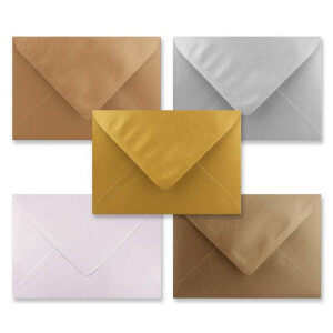 20x Umschlagpaket - DIN C6 - ca. 11,4 x 16,2 cm - die Glänzenden - 5 Farben je 4 Umschläge - 120 g/m² - Serie Farbenfroh