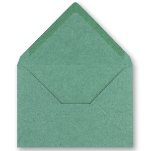 25x Kraftpapier Umschläge DIN C6 Eukalyptus-Grün - 11,4 x 16,2 cm ohne Fenster - Vintage Briefumschläge mit Nassklebung Spitzklappe - NEUSER PAPIER