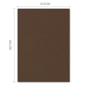 ARTOZ 25x Bastelpapier - Braun - DIN A4 297 x 210 mm - 220 Gramm pro m² - Edle Egoutteur-Rippung - Hochwertiges Designpapier Urkundenpapier Bastelkarton