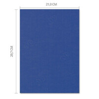 ARTOZ 75x Bastelpapier - Royalblau - DIN A4 297 x 210 mm - 220 Gramm pro m² - Edle Egoutteur-Rippung - Hochwertiges Designpapier Urkundenpapier Bastelkarton