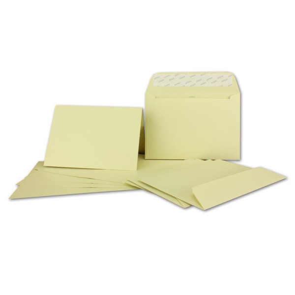 ARTOZ FLORETTA 75x DIN A5 Faltkarten-Set mit DIN C5 Umschlägen - light green - 21 x 14,8 cm - 200 g/m² - pastellfarbenes Papier