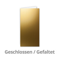 100x Falt-Karten DIN Lang - Gold (Metallic) - 10,5 x 21 cm - Blanko - Doppel-Karten - Klapp-Karten - 250 g/m²