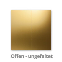 100x Falt-Karten DIN Lang - Gold (Metallic) - 10,5 x 21 cm - Blanko - Doppel-Karten - Klapp-Karten - 250 g/m²