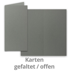 50x Faltkarten SET mit Brief-Umschlägen und Einlege-Blätter - Graphit (Grau) - DIN Lang - 10,5 x 21 cm - FarbenFroh by GUSTAV NEUSER