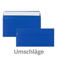 25x Faltkarten SET mit Brief-Umschlägen und Einlege-Blätter - Royalblau (Blau) - DIN Lang - 10,5 x 21 cm - FarbenFroh by GUSTAV NEUSER