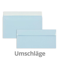 150x Faltkarten-Set mit Briefumschlägen DIN Lang in Hellblau (Blau) - 21 x 10,5 cm - Blank Klappkarten und Umschläge für Einladungen und Grüße zu Geburtstag und Hochzeit