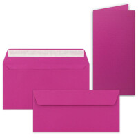 150x Faltkarten-Set mit Briefumschlägen DIN Lang in Amarena (Rot) - 21 x 10,5 cm - Blank Klappkarten und Umschläge für Einladungen und Grüße zu Geburtstag und Hochzeit