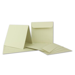 ARTOZ FLORETTA 100x quadratische Faltkarten-Set mit Umschlägen - light green - 15,5 x 15,5 cm - 200 g/m² - pastellfarbenes Papier