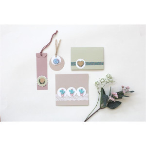 ARTOZ FLORETTA 25x quadratische Faltkarten-Set mit Umschlägen - light rose - 15,5 x 15,5 cm - 200 g/m² - pastellfarbenes Papier