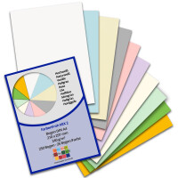 250 DIN A4 Papier-bögen Farbenmix-Paket 2 - Planobogen - 10 Farben - 240 g/m² - 21 x 29,7 cm - Bastelbogen Ton-Papier Fotokarton Bastel-Papier Ton-Karton - FarbenFroh