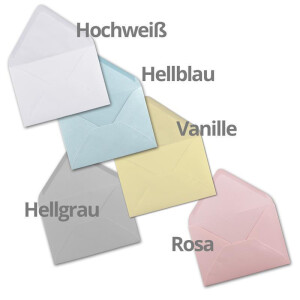 50 Brief-Umschläge - Farbenmix-Paket 2 - DIN C6 - 114 x 162 mm - Kuverts mit Nassklebung ohne Fenster für Gruß-Karten & Einladungen - Serie FarbenFroh