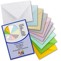 50 Briefumschläge - Farbenmix-Paket 2 - DIN C5 Kuverts 22,0 x 15,4 cm - Kuverts mit Nassklebung ohne Fenster für Gruß-Karten & Einladungen - Serie FarbenFroh