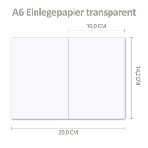 2000x faltbares Einlege-Papier für A6 Faltkarten - transparent-weiß - 143 x 200 mm (100 x 143 mm gefaltet) -  hochwertig mattes Papier von GUSTAV NEUSER