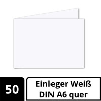 50x faltbares Einlege-Papier für A6 Faltkarten - Querdoppelt - hochweiß - 100 x 286 mm (100 x 143 mm gefaltet) -  hochwertig mattes Papier von GUSTAV NEUSER