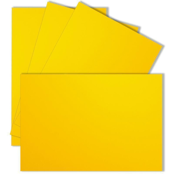 50x Einzelkarten Din A7 10,5x7,3 cm 240 g/m² Honiggelb (Gelb) - blanko Mini-Karten ideal zum Selbstgestalten für Geschenkanhänger, Namenskarten & Visitenkarten