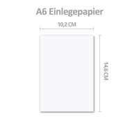 250x einfaches Einlege-Papier für A6 Faltkarten - hochweiß - 102 x 146 mm - ohne Falz -  hochwertig mattes Papier von GUSTAV NEUSER