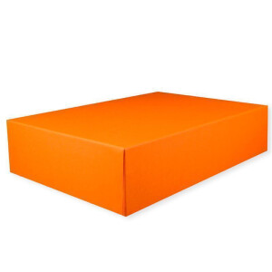 Hochwertige Aufbewahrungs- und Geschenkboxen - 1 Stück - DIN A4 - Orange bezogen - 302 x 213 x 70 mm