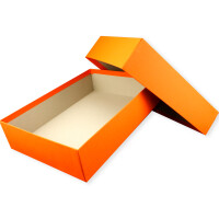 Hochwertige Aufbewahrungs- und Geschenkboxen - 1 Stück - DIN A4 - Orange bezogen - 302 x 213 x 70 mm