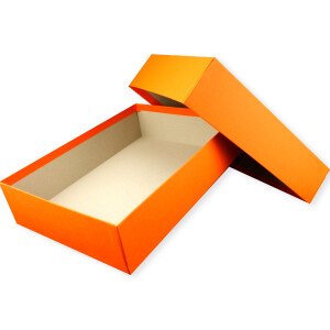 Hochwertige Aufbewahrungs- und Geschenkboxen - 15 Stück - DIN A4 - Orange bezogen - 302 x 213 x 70 mm
