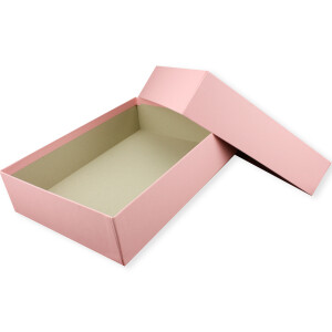 Hochwertige Aufbewahrungs- und Geschenkboxen - 1 Stück - DIN A4 - Rosa bezogen - 302 x 213 x 70 mm