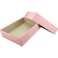 Hochwertige Aufbewahrungs- und Geschenkboxen - 2 Stück - DIN A4 - Rosa bezogen - 302 x 213 x 70 mm