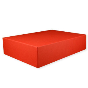 Hochwertige Aufbewahrungs- und Geschenkboxen - 5 Stück - DIN A4 - Rot bezogen - 302 x 213 x 70 mm