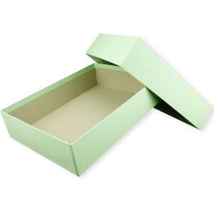 Hochwertige Aufbewahrungs- und Geschenkboxen - 5 Stück - DIN A4 - Mintgrün (Grün) bezogen - 302 x 213 x 70 mm