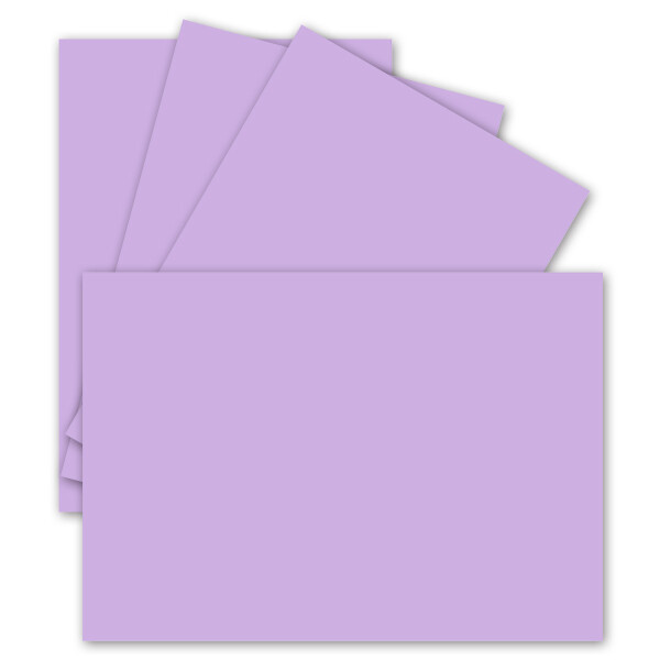 50x Einzelkarten Din A7 10,5x7,3 cm 240 g/m² Lila - blanko Mini-Karten ideal zum Selbstgestalten für Geschenkanhänger, Namenskarten & Visitenkarten